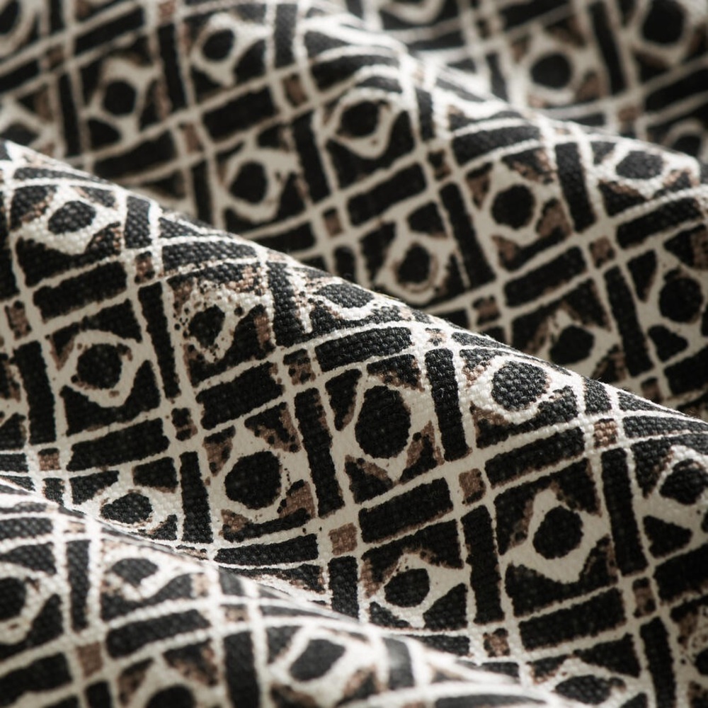 Remnants: 2 pieces: Fabricut Wyles Graphite Geometric Fabric